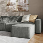 Canapé d'angle modulable contemporain 5 places avec pouf
