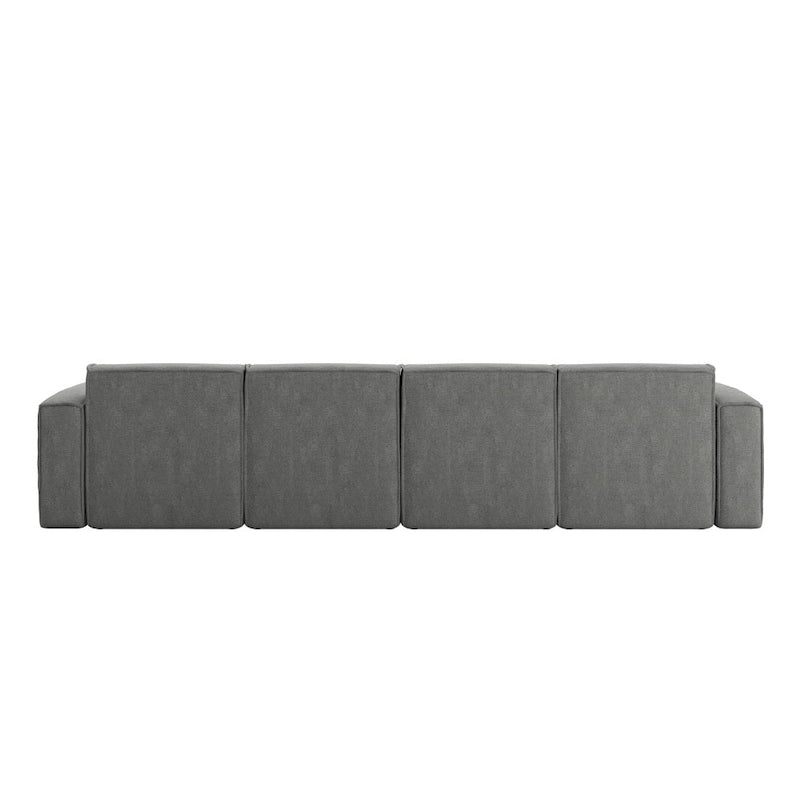 Canapé d'angle modulable contemporain 5 places avec pouf