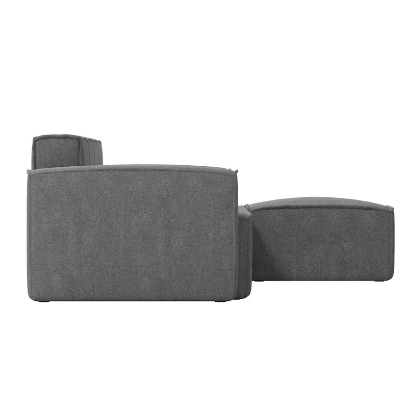 Canapé d'angle modulable contemporain 5 places avec pouf