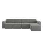 Canapé d'angle modulable contemporain 5 places avec pouf
