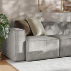 Canapé d'angle modulable contemporain 5 places avec pouf