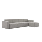 Canapé d'angle modulable contemporain 5 places avec pouf