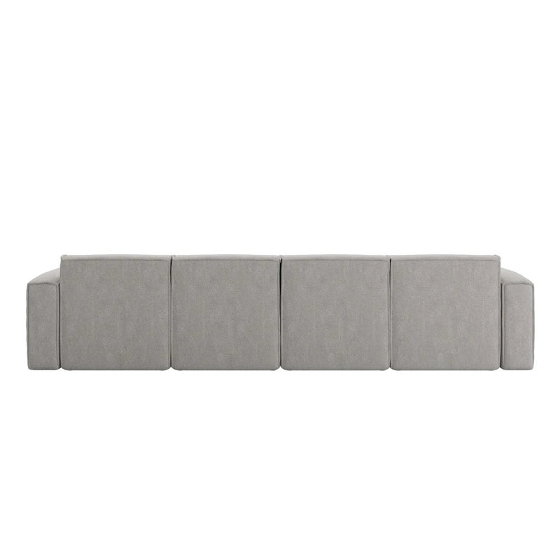 Canapé d'angle modulable contemporain 5 places avec pouf