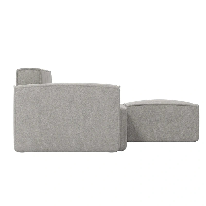 Canapé d'angle modulable contemporain 5 places avec pouf