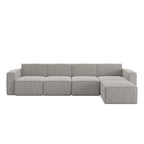 Canapé d'angle modulable contemporain 5 places avec pouf