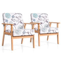 2 fauteuils d'appoint rembourrés pour bureau à domicile avec pieds en bois - 25 x 26,5 x 32