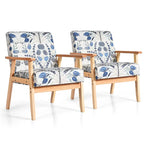 2 fauteuils d'appoint rembourrés pour bureau à domicile avec pieds en bois - 25 x 26,5 x 32