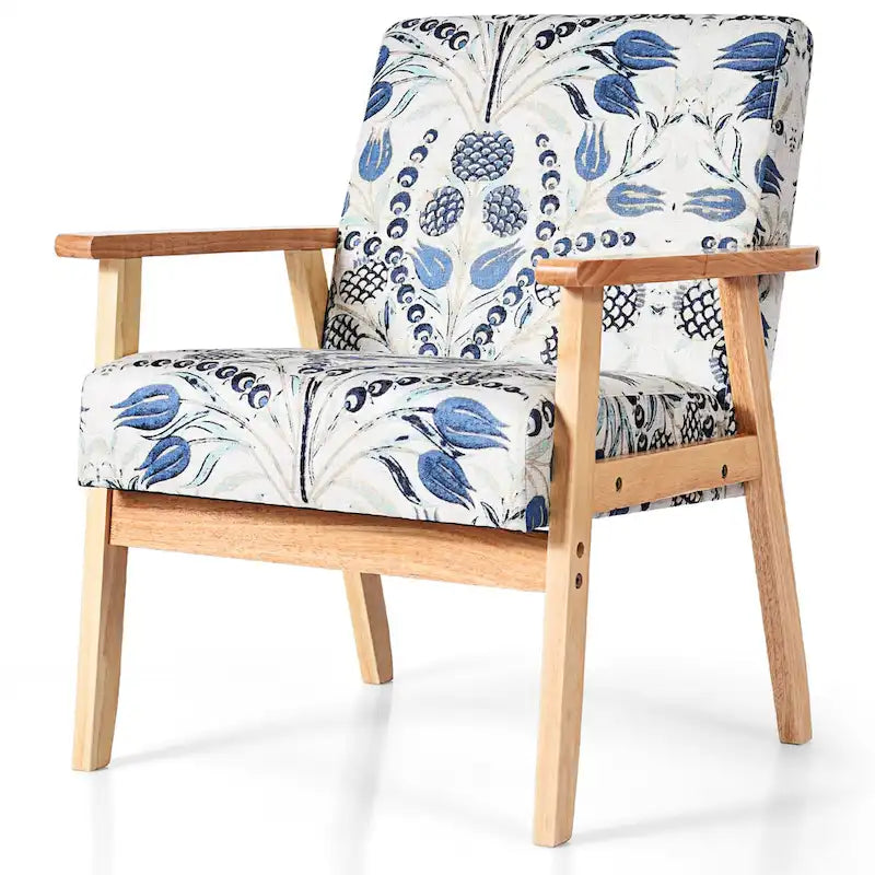 2 fauteuils d'appoint rembourrés pour bureau à domicile avec pieds en bois - 25 x 26,5 x 32