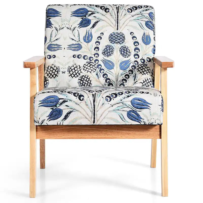 2 fauteuils d'appoint rembourrés pour bureau à domicile avec pieds en bois - 25 x 26,5 x 32