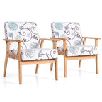 2 fauteuils d'appoint rembourrés pour bureau à domicile avec pieds en bois - 25 x 26,5 x 32