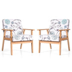 2 fauteuils d'appoint rembourrés pour bureau à domicile avec pieds en bois - 25 x 26,5 x 32