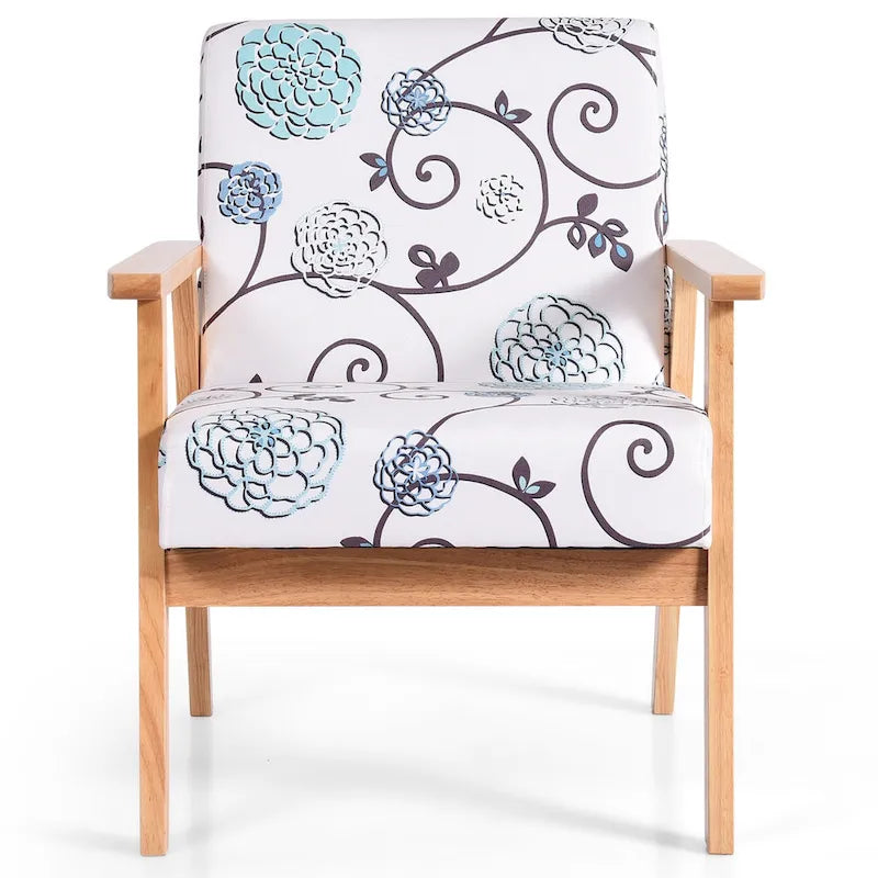 2 fauteuils d'appoint rembourrés pour bureau à domicile avec pieds en bois - 25 x 26,5 x 32