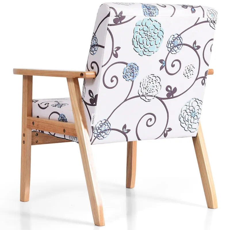2 fauteuils d'appoint rembourrés pour bureau à domicile avec pieds en bois - 25 x 26,5 x 32