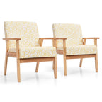 2 fauteuils d'appoint rembourrés pour bureau à domicile avec pieds en bois - 25 x 26,5 x 32