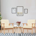 2 fauteuils d'appoint rembourrés pour bureau à domicile avec pieds en bois - 25 x 26,5 x 32