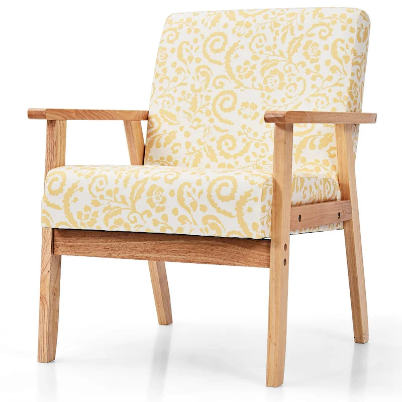 2 fauteuils d'appoint rembourrés pour bureau à domicile avec pieds en bois - 25 x 26,5 x 32