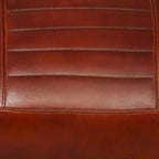 Fauteuil simple avec cadre en métal pour salon Cuir véritable - 23.6 x 25.2 x 29.1