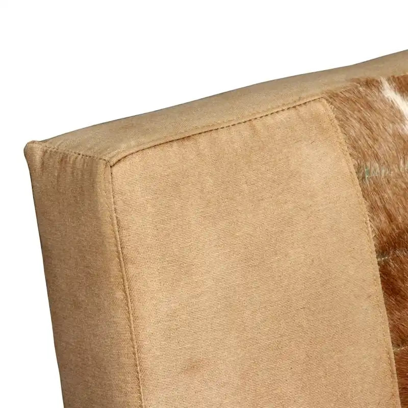 Fauteuil simple avec cadre en métal pour salon Cuir véritable - 23.6 x 25.2 x 29.1