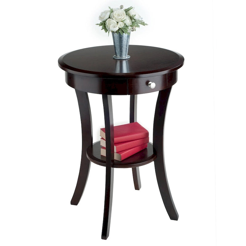 Table d'appoint ronde, Cappuccino - 20L x 20P x 27H.
