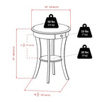 Table d'appoint ronde, Cappuccino - 20L x 20P x 27H.