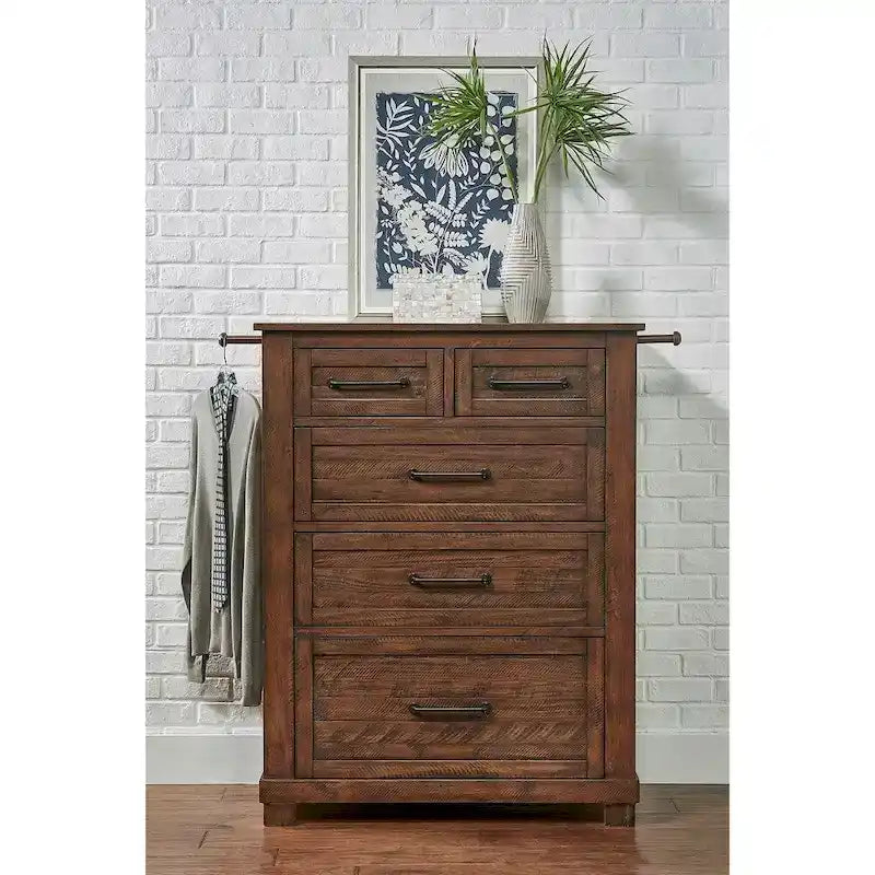 Meubles de chambre à coucher Shelba en bois massif avec rangements