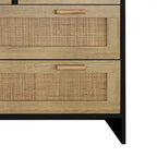 Commode 4 tiroirs en rotin, pour chambre à coucher, salon, salle à manger