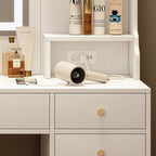 Coiffeuse avec miroir, tiroirs et étagères