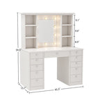 Coiffeuse avec miroir, tiroirs et étagères