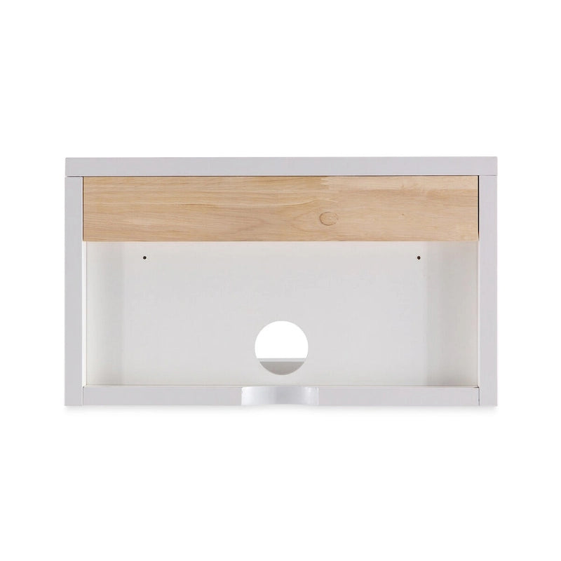 Table de chevet flottante Ettore 15.71, classique et contemporaine, avec tiroir tambour à fermeture amortie et passe-câbles