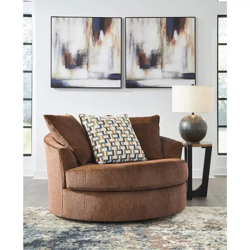 Fauteuil d'appoint pivotant surdimensionné - 56 L x 55 P x 35 H