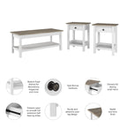 Table basse de style rustique avec tables d'appoint