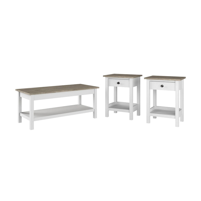 Table basse de style rustique avec tables d'appoint