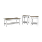 Table basse de style rustique avec tables d'appoint