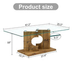 Une table basse rectangulaire moderne et tendance avec un plateau en verre trempé et des pieds en MDF blanc