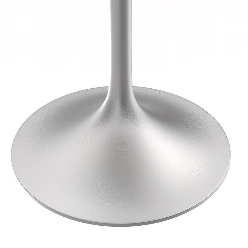 Table de salle à manger carrée avec plateau en résine marbrée blanche et base moderne en acier brossé pour cuisine