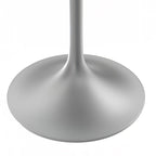 Table de salle à manger carrée avec plateau en résine marbrée blanche et base moderne en acier brossé pour cuisine