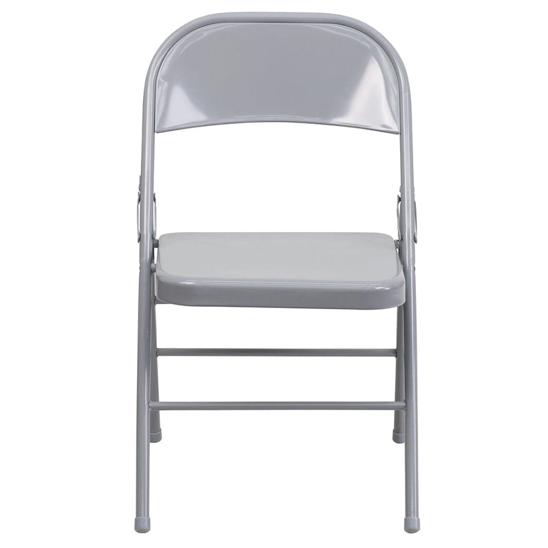 Lot de 4 chaises pliantes en métal à triple renfort et double charnière