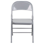 Lot de 4 chaises pliantes en métal à triple renfort et double charnière