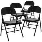 Lot de 4 chaises pliantes en métal à triple renfort et double charnière