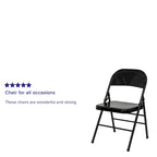 Lot de 4 chaises pliantes en métal à triple renfort et double charnière