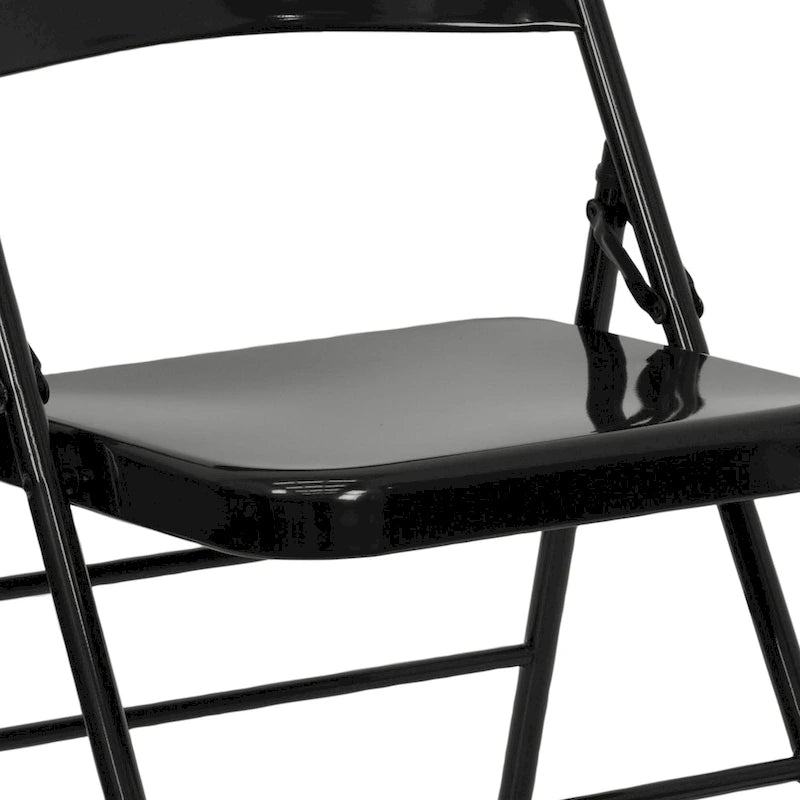 Lot de 4 chaises pliantes en métal à triple renfort et double charnière