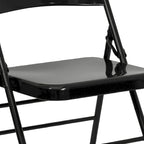 Lot de 4 chaises pliantes en métal à triple renfort et double charnière