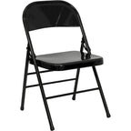 Lot de 4 chaises pliantes en métal à triple renfort et double charnière