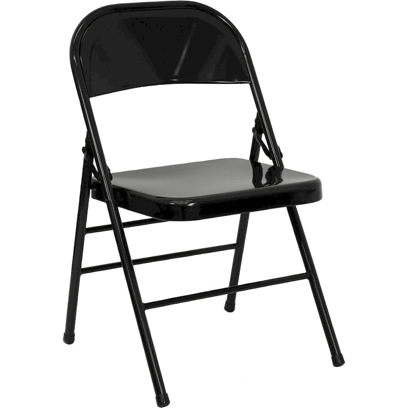 Lot de 4 chaises pliantes en métal à triple renfort et double charnière
