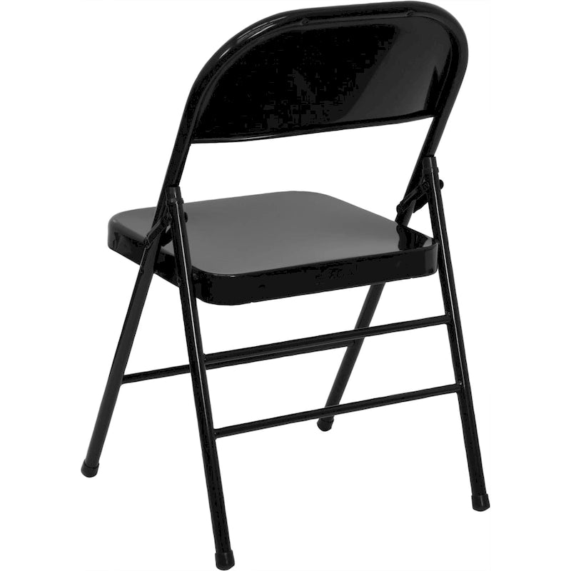 Lot de 4 chaises pliantes en métal à triple renfort et double charnière