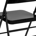 Lot de 4 chaises pliantes en métal à triple renfort et double charnière