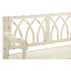 Banc en bois vieilli avec dossier cintré et pieds tournés - Noir ou blanc