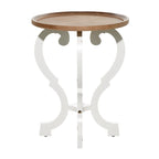 Table d'appoint ronde en bois sculpté - 25x19x19