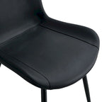 Chaise de salle à manger avec coussin de dossier en cuir artificiel, pieds en métal noir, coussin incurvé et élargi pour plus de confort (6 chaises)