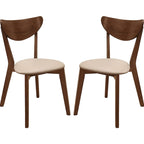 Chaises de salle à manger couleur châtaigne au design rétro du milieu du siècle